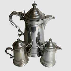Wilton Armetale RWP VTG Pewter Coffee or Tea Service Set USA Pot Sugar  Creamer